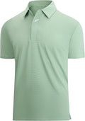 Esabel.C Jacquard Golf Shirts for Men Moisture Wicking Short Sleeve Performance Dry Fit Active Mens Polo Shirts