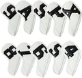 Golf 10pcs Thick Synthetic Leather Golf Iron Head Covers Set Headcover Fit All Brands Callaway Ping Taylormade Cobra Etc. Also Custom Name