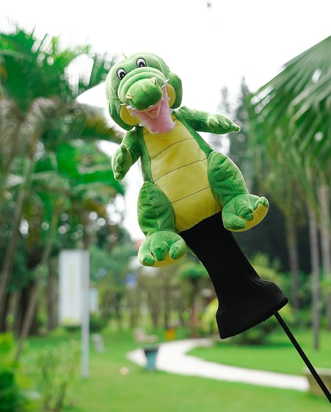 Big Teeth Funny Plush Driver Headcover Animal, Groundhog Gopher Penguin Driver Head Cover for 460cc Club, Sloth Leprechaun Crocodile Golf Head Covers for Woods and Driver Protector