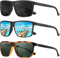 KALIYADI Polarized Sunglasses for Men and Women, Mens Sun Glasses with UV Protection for Driving Fishing Golf (3 Packs)