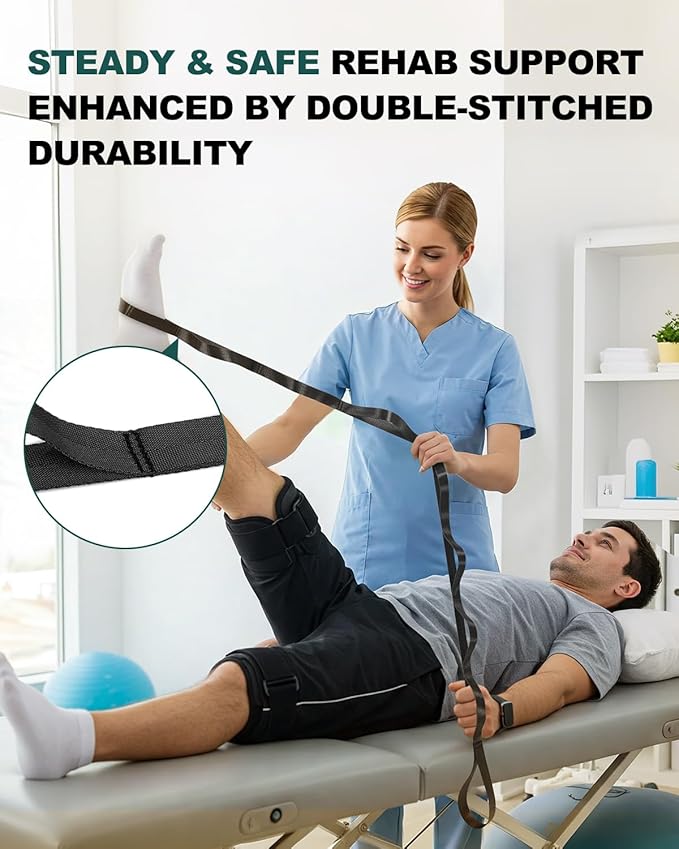 Trideer Stretching Strap Yoga Strap Physical Therapy for Home Workout, Exercise, Pilates and Gymnastics, 10 Loops Non-Elastic Stretch Bands with Aesthetic Packaging for Women & Men