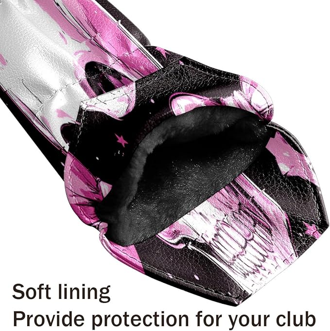 Funny Butterfly Colorful Golf Head Covers for Driver, Fairway, Hybrid & 3 Wood Premium PU Leather with Soft Velvet Lining Waterproof & Scratch-Resistant Unique Golf Gift for Men & Women