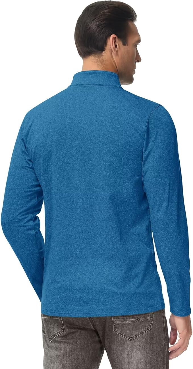 Boladeci Men's Quarter Zip Pullover Premium Fleece Lined Heather Long Sleeve Golf Shirts Midweight 1/4 Half Zip Sweatshirts