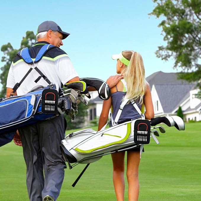 Golf Ball Pouch, Tee Organizer Bag Accessory Clip, Holder with Sturdy Storage Feature, Pouch with Course Practice Function, Play Supply, Durable Organizer Choice for Women Men Golf Club Accessories