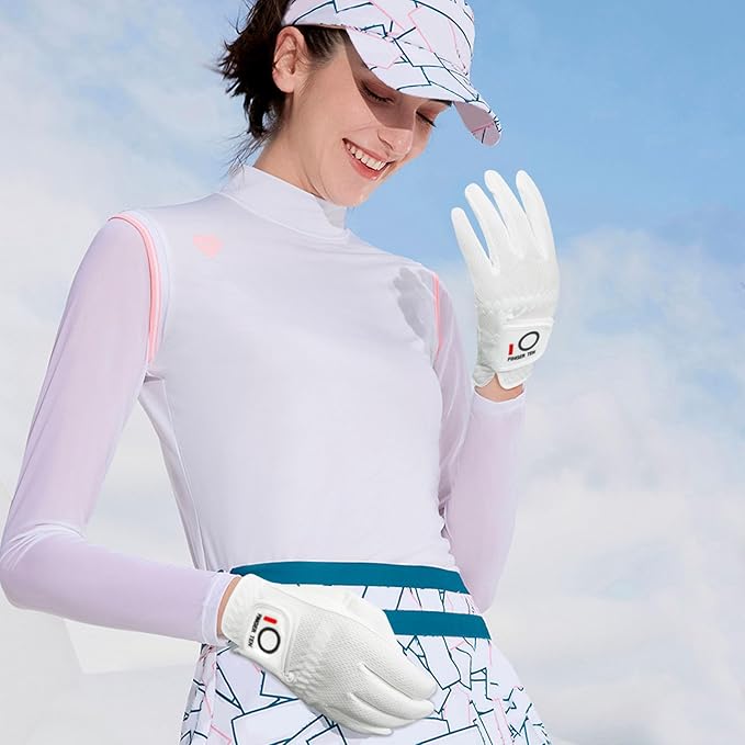 FINGER TEN Womens Golf Glove Right Handed Golfer Left Hand 1 Pack Golf Gloves Rain Grip Hot Wet All Weather Mesh for Women Girls Ladies Small Medium Large