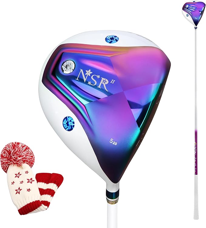 PGM Women's Golf Woods Driver Hybrid for Right Handed with Graphite Shaft Includes Headcover - Titanium Alloy Clubhead Single Golf Club with Enlarged Sweet Spot