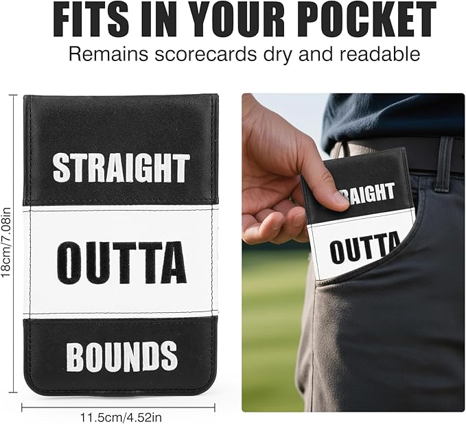 Leather Golf Scorecard Holder - Golf Scorecard & Yardage Book Holder Cover Universal Fit for Scorecard, Golf Accessories Fit for Most Back Pocket Golf Gifts