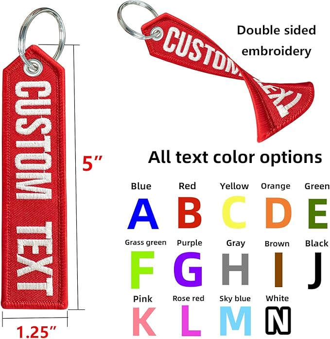 silkmilk Personalized Keychains, Customized Embroidered Key Tags, Luggage Tags, Key Ring Accessories, Gifts for Men & Women