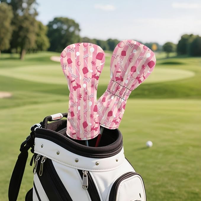 Golf Club Head Covers for Club Protective, Waterproof PU Leather Driver Fairway Wood Hybrid Head Cover
