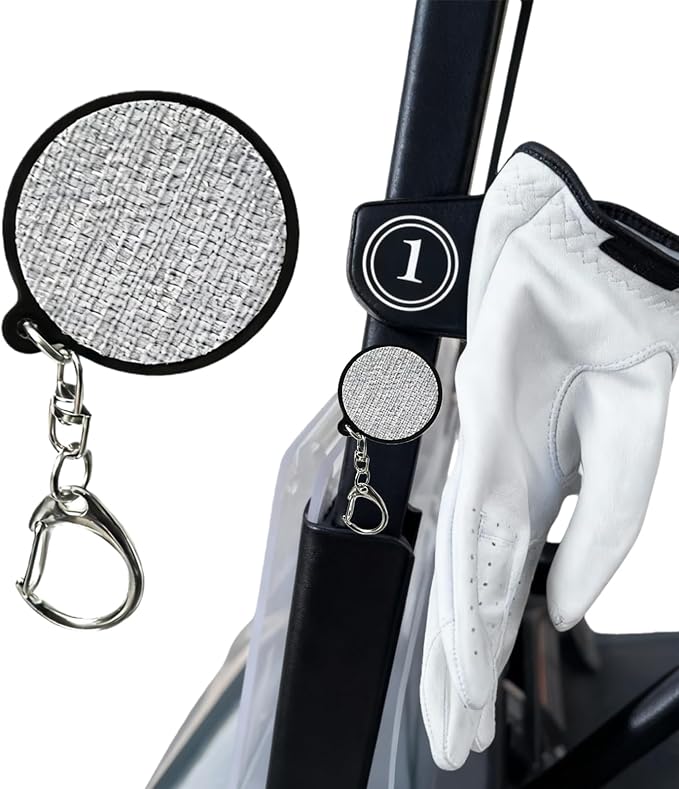 Magnetic Golf Glove Holder Clip – Strong Neodymium Magnet & Grip Pad – Attaches to Golf Cart, Bag or Belt – Keeps Gloves Dry, Fresh & Secure – Hand-Assembled Acrylic Golf Accessory for Men & Women
