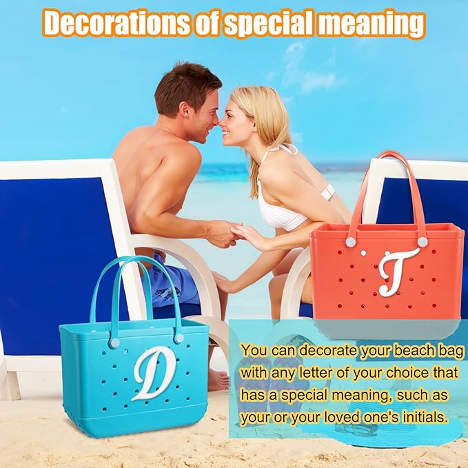 Mity rain Letter Charms for Bogg Bag，Alphabet Lettering Accessories Charms Compatible with Bogg Bag Original All Models, Insert Decorative Letter for Handbag Beach Tote Bag D