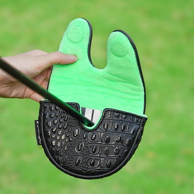Craftsman Golf DF3 Putter Cover Golf Headcover Center Shaft Birdie Design OZ1 Headcover Mallet Putter Cover with Magnetic Closure for Driver Mid Mallet Putter Heel Shafted