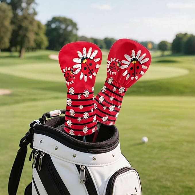 Golf Club Head Covers for Club Protective, Waterproof PU Leather Driver Fairway Wood Hybrid Head Cover
