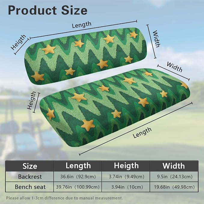 Fashion Print Golf Cart Seat Covers 2 Passenger Golf Cart Backrest Cover Golf Cart Seat Towel Gift for Friends