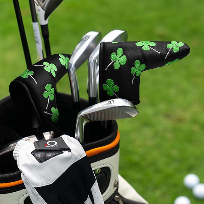 FINGER TEN Golf Blade Putter Cover Premium Synthetic Leather Stylish Design, Universal Headcover Waterproof Protection, Durable Headcovers Covers Fit Most Blade Putters for Men Women