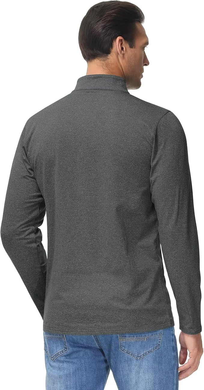 Boladeci Men's Quarter Zip Pullover Premium Fleece Lined Heather Long Sleeve Golf Shirts Midweight 1/4 Half Zip Sweatshirts