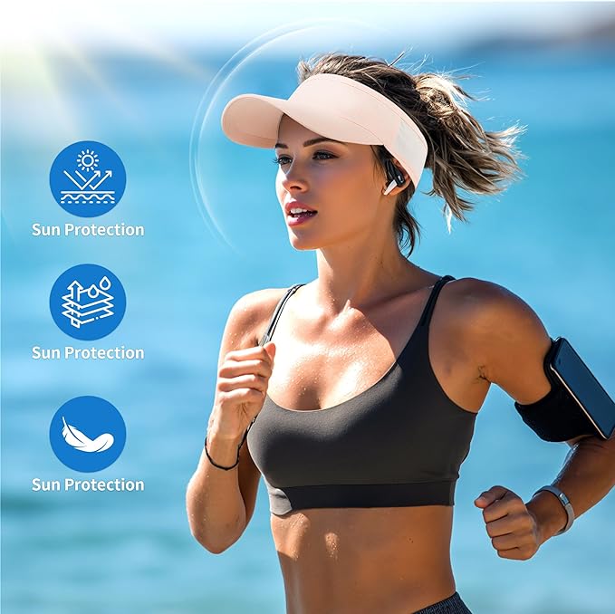 HH HOFNEN Sports Sun Visor Cooling Lightweight Stretchy Packable Running Golf Visor Hat for Men Women