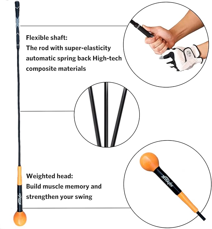 Golf Swing Trainer Aid - Power Flex Golf Swing Training aid for Strength and Tempo Golf Swing Speed Trainer Golf Training aid Golf Warm up Stick