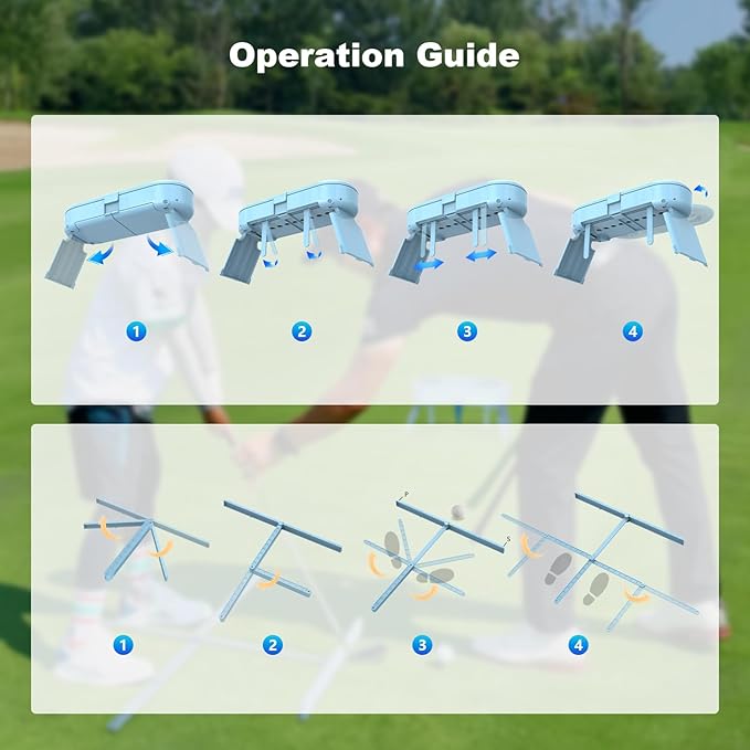 Geyo Golf Alignment Sticks for Beginners, Entry-Level Foldable Golf Training Aids for Stance Correction, Aiming, Putting, Swing Practice, Suitable for Indoor & Outdoor, Use by Men and Women