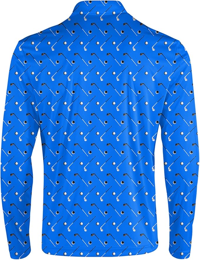 Men's Long Sleeve Golf Shirt Quick Dry 3 Button Work Fishing Outdoor Casual Collar Shirt