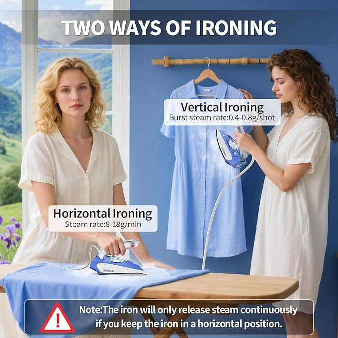1100W Mini Travel Iron with Steam for Clothes with Dual Voltage, 2.7oz Water Tank,Temperature Control, Non-Stick Soleplate, Folding Handle,Portable Small Iron for Sewing,Quilting and Handcraft