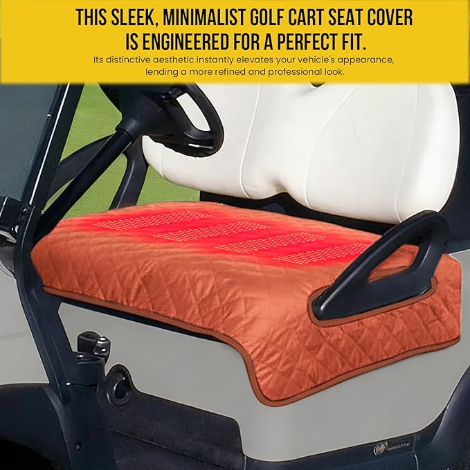 Heated Golf Cart Seat Cover,Non-Slip Winter Golf Cart Seat,Universal Fit, Easy Installation,4 Heating Zones, USB/Type-C Powered, Non-Slip & Waterproof, Ideal Golf Gift for Men