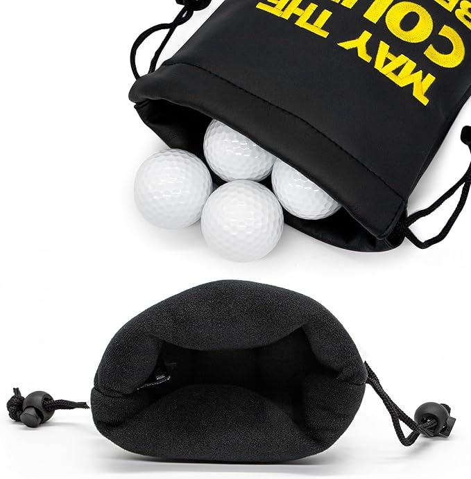 Golf Valuables Pouch, Leather Golf Tee Pouch with Drawstring Closure Golf Ball Tee Handbag Portable Golf Accessories