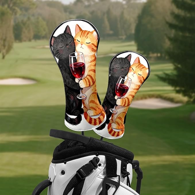 Golf Head Covers Leather Driver Headcover, Premium Golf Club Covers with Anti-Scratch Lining 1/3/5 Wood Head Covers for Golf Clubs for Women Men