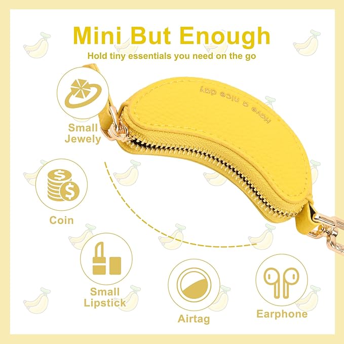 XSUIOY Orange Fruit Coin Purse Keychain Bag Charm, Mini Leather Coin Purse & Pouch Airtag Holder Keychain, Kawaii Bag Charms for Handbag, Tote, Keys, Airtag, Gifts for Girls & Women