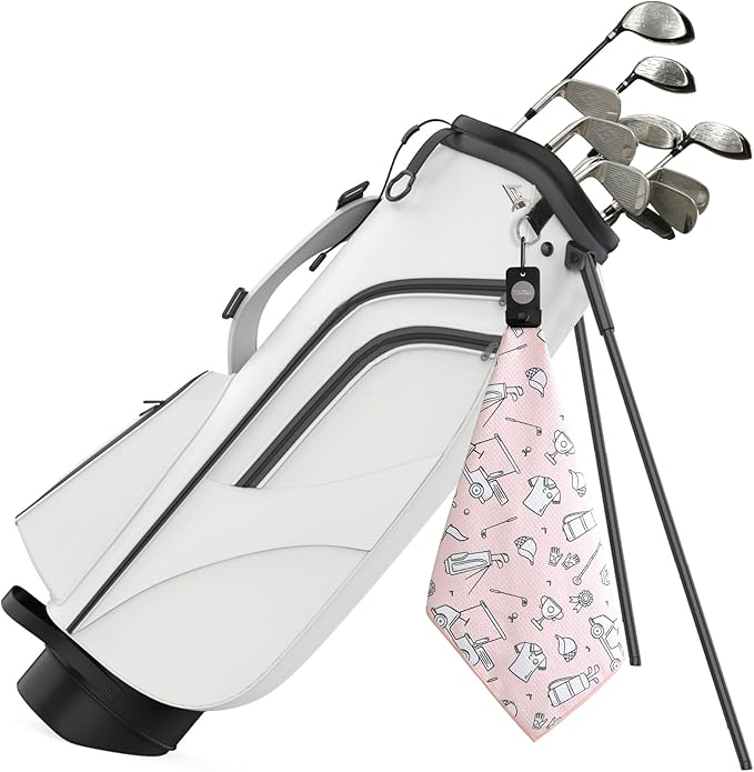 Magnetic Golf Towels for Golf Bags with Clip & Ultra Strong Magnet - Waffle Weave Microfiber Towel for Secure Hold on Bags & Carts - Ideal Club Cleaner & Accessories - Doodle Sketch