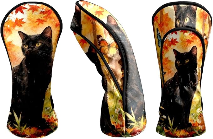 Golf Head Covers Leather Driver Headcover, Premium Golf Club Covers with Anti-Scratch Lining 1/3/5 Wood Head Covers for Golf Clubs for Women Men