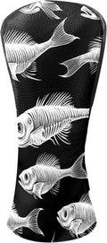 Golf Club Covers PU Leather Waterproof Golf Club Head Covers for Fairway Woods and Driver White Fishbone Pattern Driver Cover Suitable for Most Brands