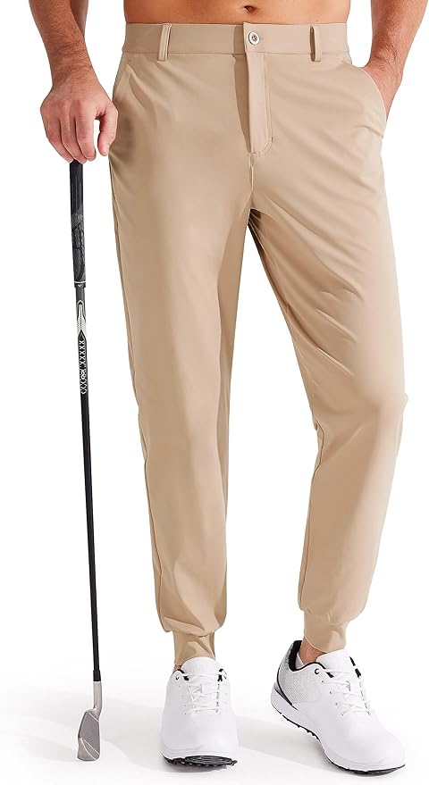Libin Men's Golf Pants Joggers Lightweight 3 Pockets Slim Fit Soft Stretchy Tapered Work Dress Athletic