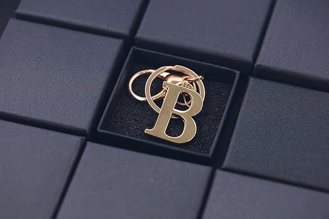 LAXPICOL Gold Letter A-Z Keychain for Women Bag Charms Purse Charms For Handbags Metal Alphabet Initial Letter Keychain