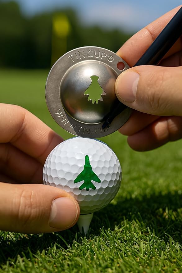 Tin Cup Golf Ball Marker Stencil - Premium Personalization Tool for Golfers - Custom Design Ball Marker - Golf Accessories Gift for Men and Women- Made in The USA