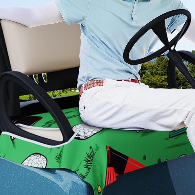 AQQA Golf Cart Seat Covers, Tropical Palm Leaf-Boho-Marble Microfiber Golf Cart Seat Blanket, Golf Blanket, Golf Accessories, Golf Cart Seat Towel Fits All 2-Seat Golf Carts, 55"x 32"