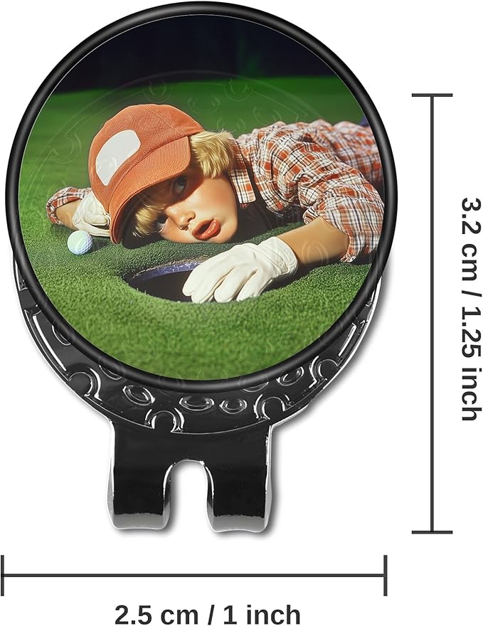 Custom Golf Ball Markers with Magnetic Hat Clip - Personalized Ball Marker Hat Clip with 1" Diameter Ball Marker Customized with Your Photo Logo Text Name