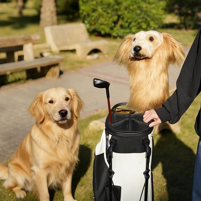 Craftsman Golf Golden Retriever Yorkshire Terrier Bernese Mountain Dog Border Collie Soft Cute Soft Plush Animal Driver Wood Headcover Head Cover Travel Protector Gifts for Men Women