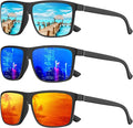 KALIYADI Polarized Sunglasses for Men and Women, Mens Sun Glasses with UV Protection for Driving Fishing Golf (3 Packs)