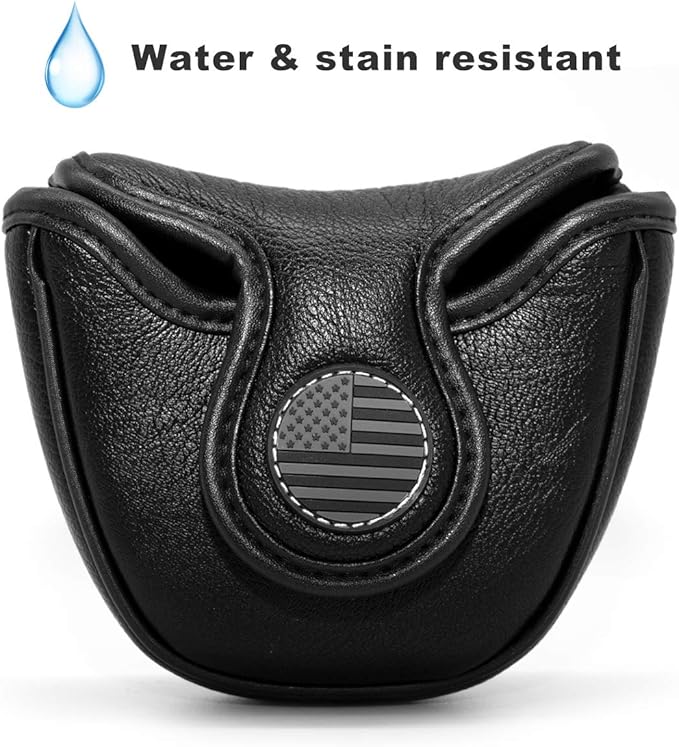Golf Putter Cover, Putter Headcovers Golf Club Head Covers Putter Headcover for Blade Leather Golf Mallet Putter Head Covers with Magnetic for All Brands USA Style