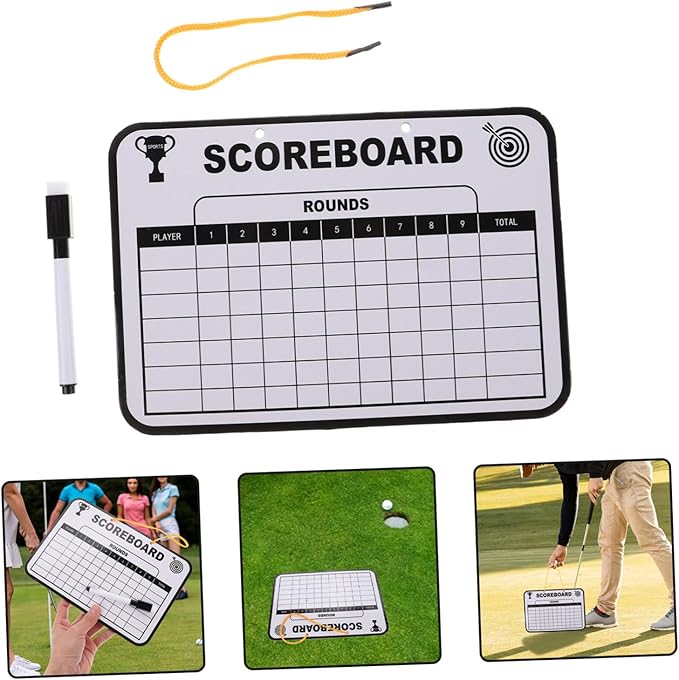 Dry Erase Golf Scoreboard Double-Sided Competition Score Board for Boy Girl Tracking for Golf Training User-Friendly Design for All Ages