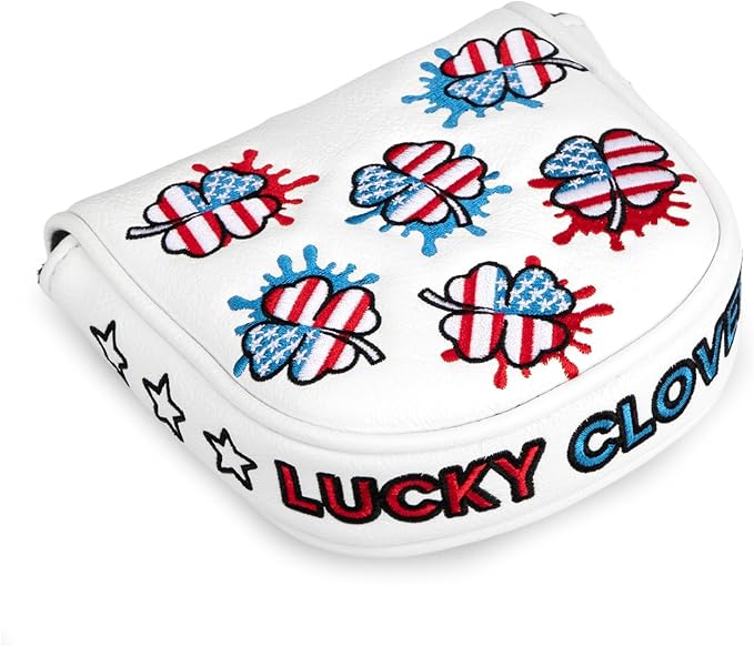 Golf Club Head Covers for Driver Cover, Fairway Wood Cover Hybrid Head Cover, USA Style Premium Leather Golf Headcovers Fits Golf DF3 Putter, Blade Putter Cover, Fits Most of Golf Club Covers