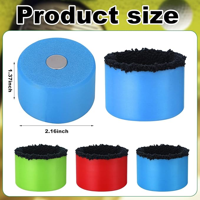 Zhehao 3 Pack Magnetic Golf Ball Washer 3D Printed Golf Ball Cleaner Portable Sport Cleaning Tools Magnetic Back Easy Mount on Club, Trolley and Cart for Course, 2.1"