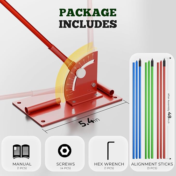 Golf Alignment Stick Holder - Metal Golf Alignment Sticks, Three-Hole Holder, Golf Swing Trainer with Training Manual, Golf Training Aid for Swing Plane & Swing Path