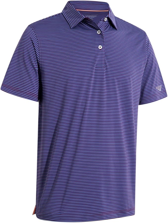 Golf Shirts for Men Dry Fit Short Sleeve Print Performance Moisture Wicking Polo Shirt