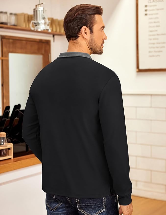 COOFANDY Men's Fleece Quarter Zip Pullover Long Sleeve Mock Neck Sweatshirt