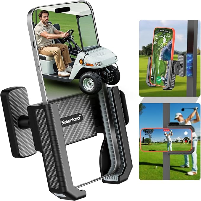 Magnetic Golf Cart Phone Holder Mount- Holds Up To 6 LB, 3s Phone Clip Install, Phone Caddy for iPhone Galaxy Fits EZGO Club Car Yamaha Icon,Golf Cart Accessories Essentials Gift for Men Women