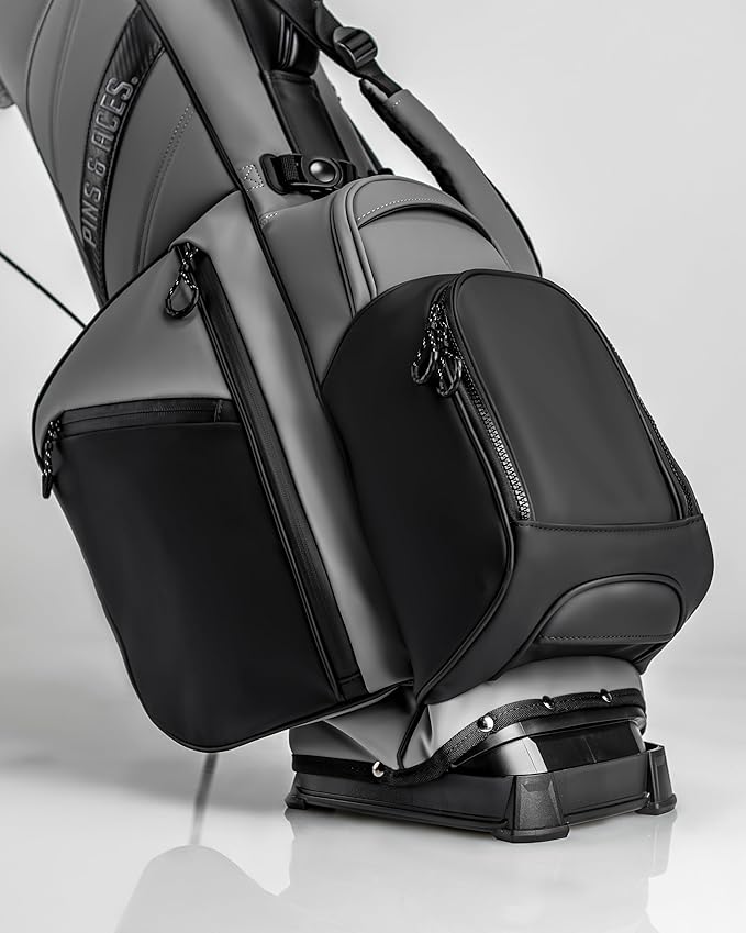 Pins & Aces Player Preferred Golf Bag - Premium Design, Lightweight Golf Bag with Stand - Velvet-Lined 5-Way Club Divider System
