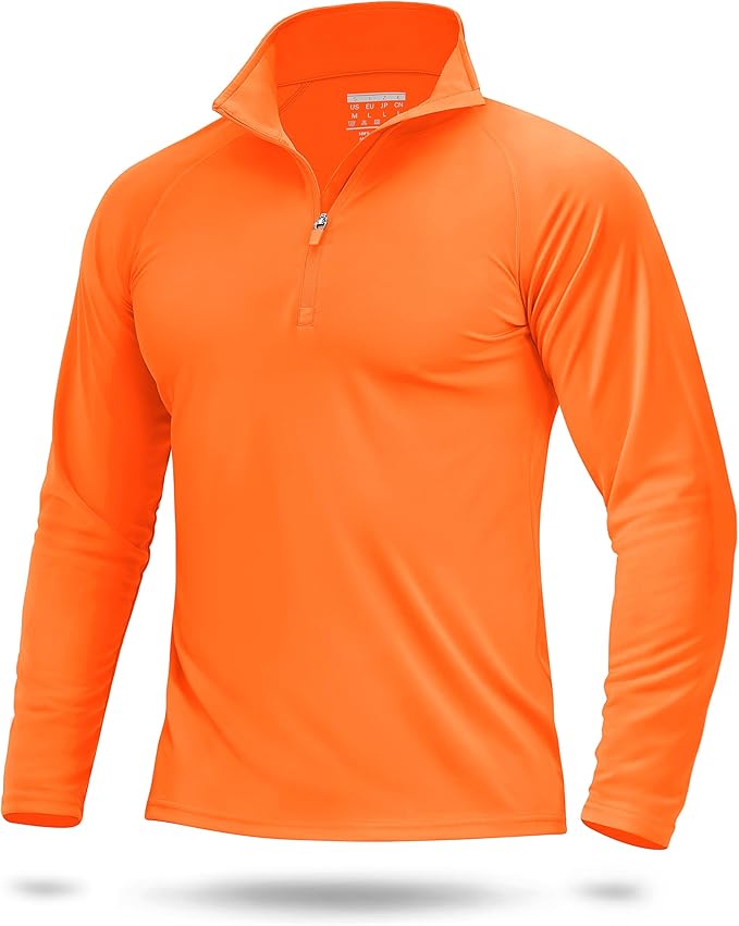 Boladeci Men's UPF 50+ Sun Shirts 1/4 Zip Long Sleeve SPF UV Protection Lightweight Quick Dry Quarter Zip Golf Shirts