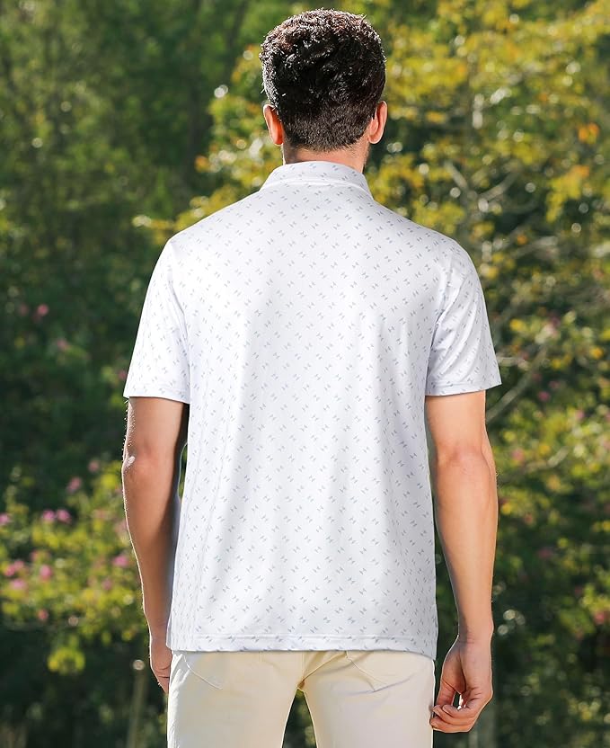 zeetoo Men's Polo Shirts Hawaiian Golf Polos Shirts Short Sleeve Performance Moisture Wicking Mens Golf Shirts